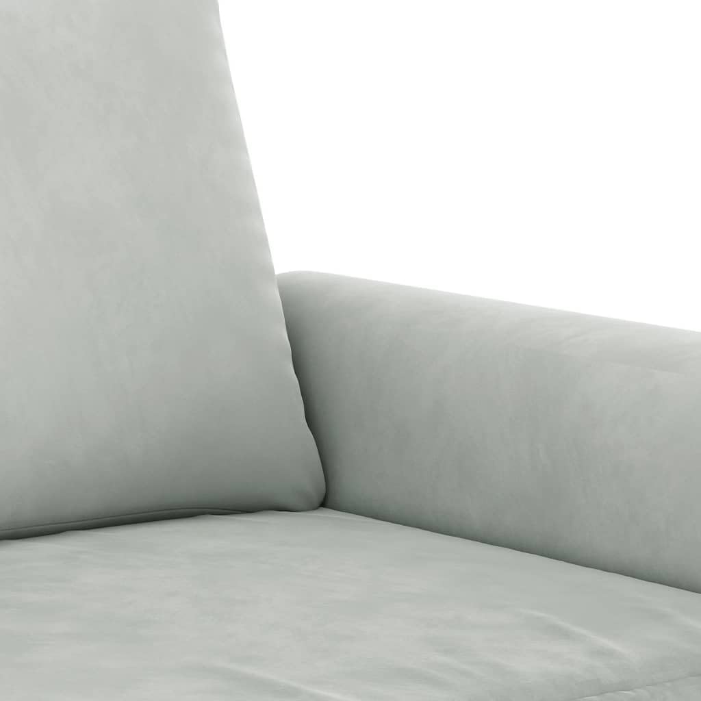 Light Gray Velvet 2 Piece Sofa Set E9560