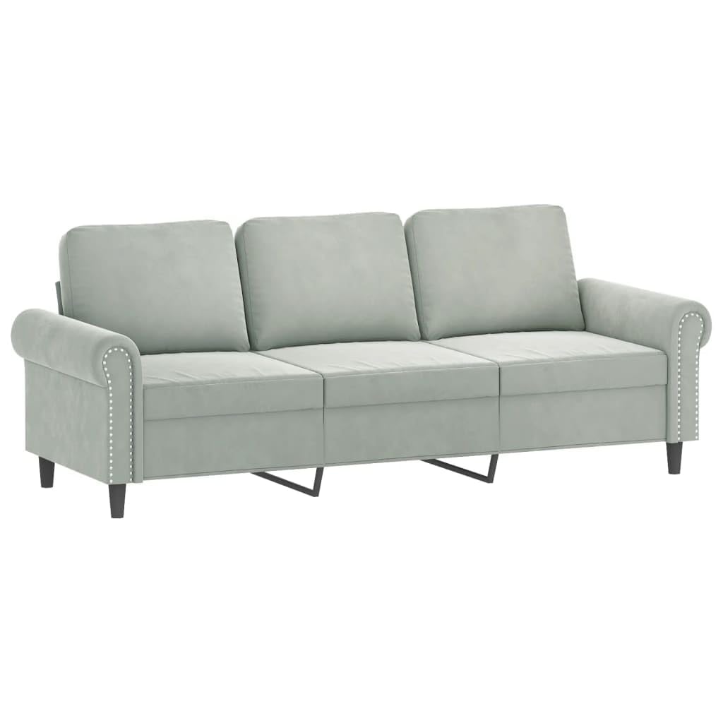 Light Gray Velvet 2 Piece Sofa Set E9560