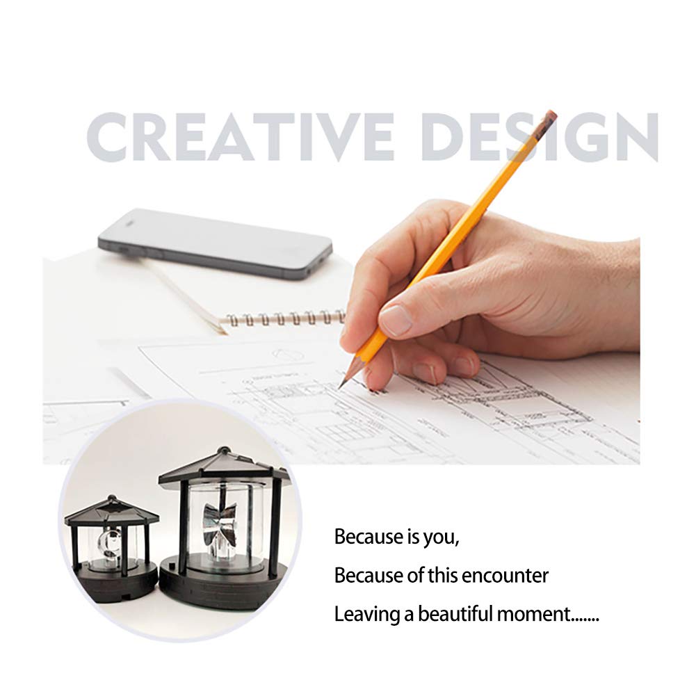 Solar Rotating Lighthouse Beacon Lamp D784737