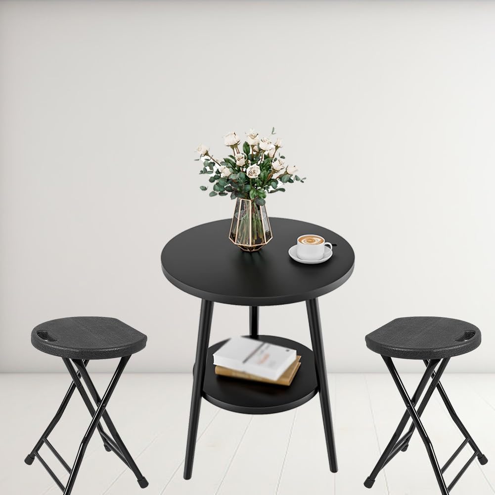 18 Inch Black Folding Plastic Metal Bar Stool W325145