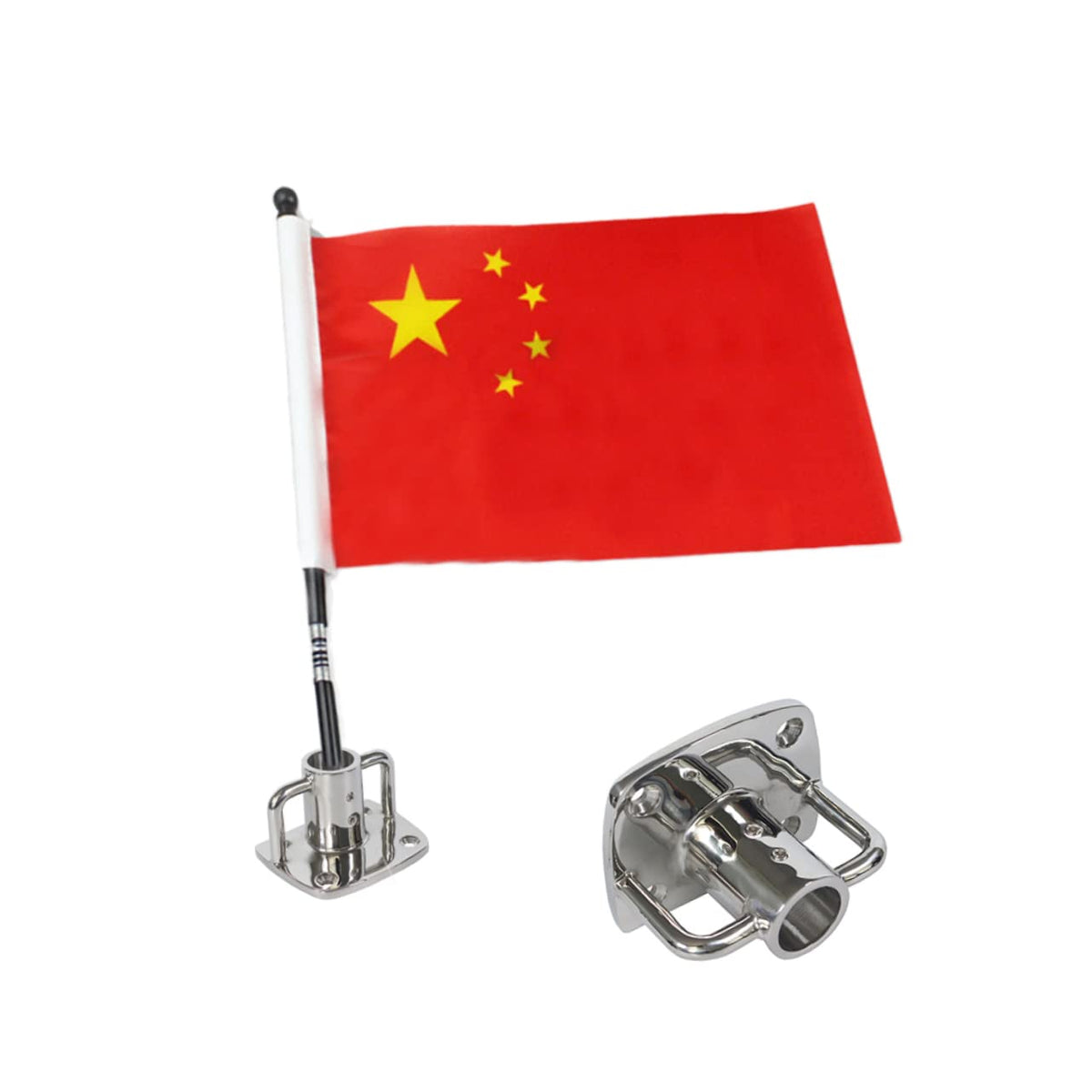 2pcs Stainless Steel Flag Pole Socket Base C5949