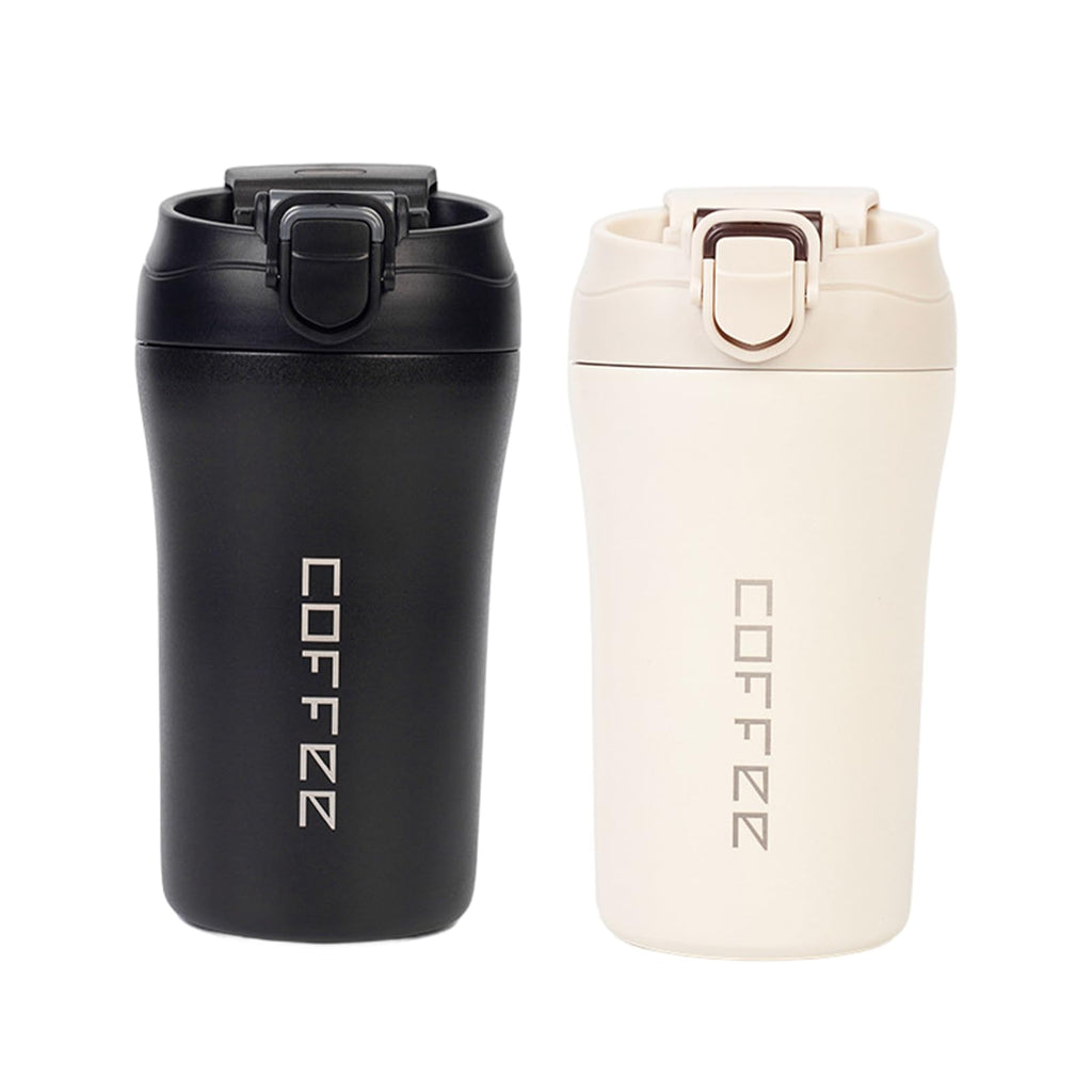 14oz 2 Pack Insulated Stainless Steel Coffee Tumbler Set with Lid and Straw P509185