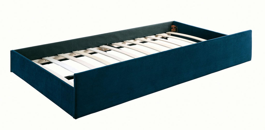 Navy Daybed with Trundle Button Tufted Upholstery O3102