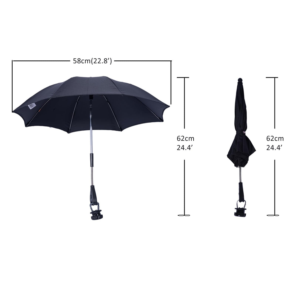 Black Pink 23 Inch Umbrella U238
