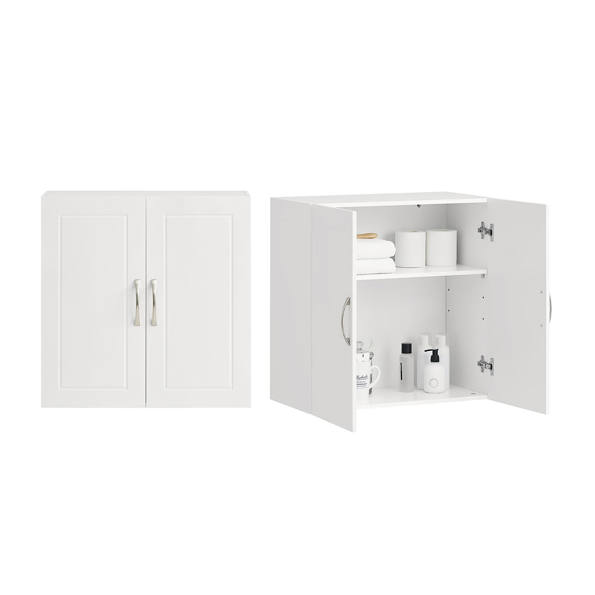 White Wall Storage Cabinet with Adjustable Shelf A2886