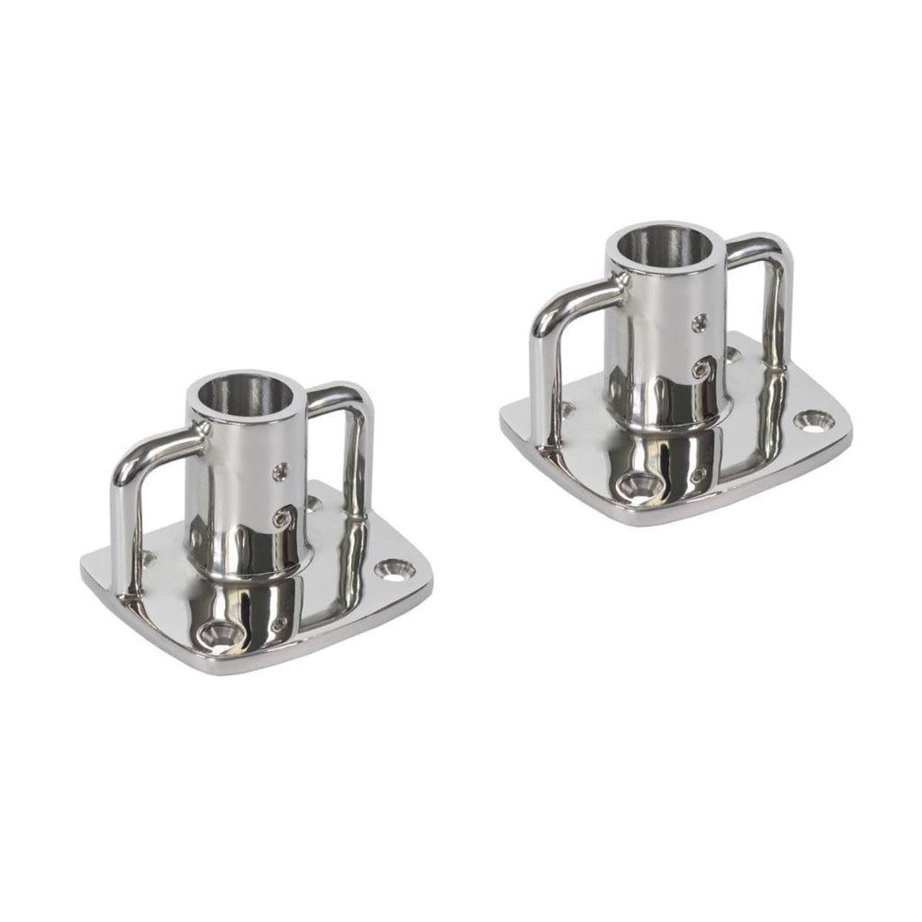 2pcs Stainless Steel Flag Pole Socket Base C5949