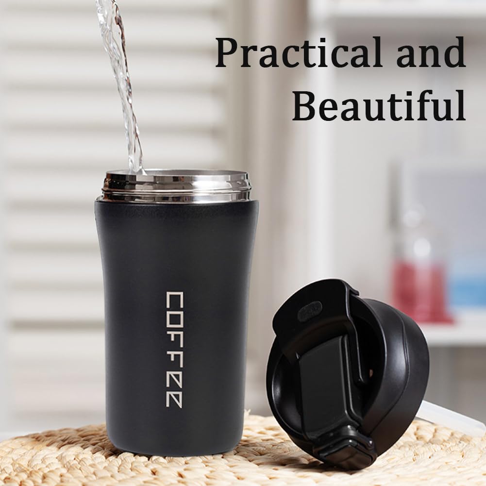 14oz 2 Pack Insulated Stainless Steel Coffee Tumbler Set with Lid and Straw P509185