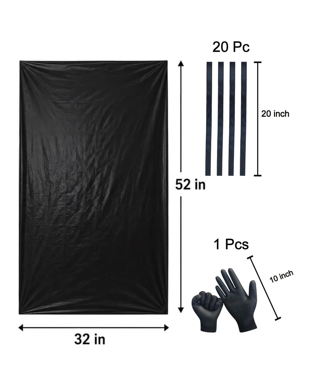 6 Mil Heavy Duty Contractor Trash Bags, 50/55/60 Gallon, Black, 20 Pack E744