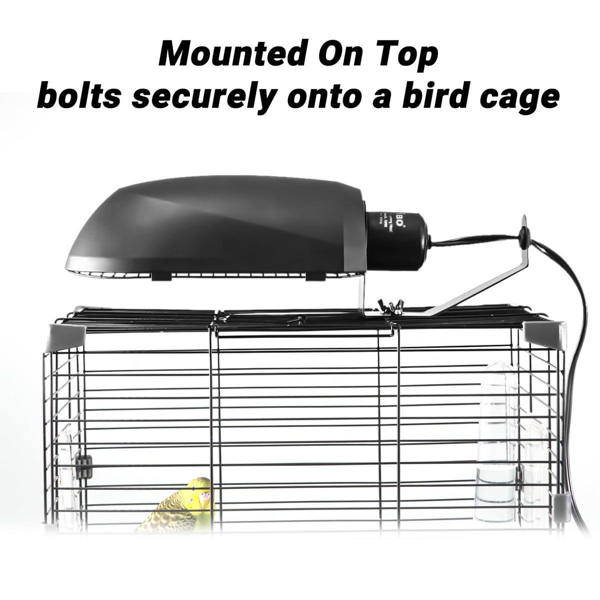 Bird Cage Light Fixture Combo Kit, 2.4% UVB UVA 20W Compact Fluorescent Bulb J454
