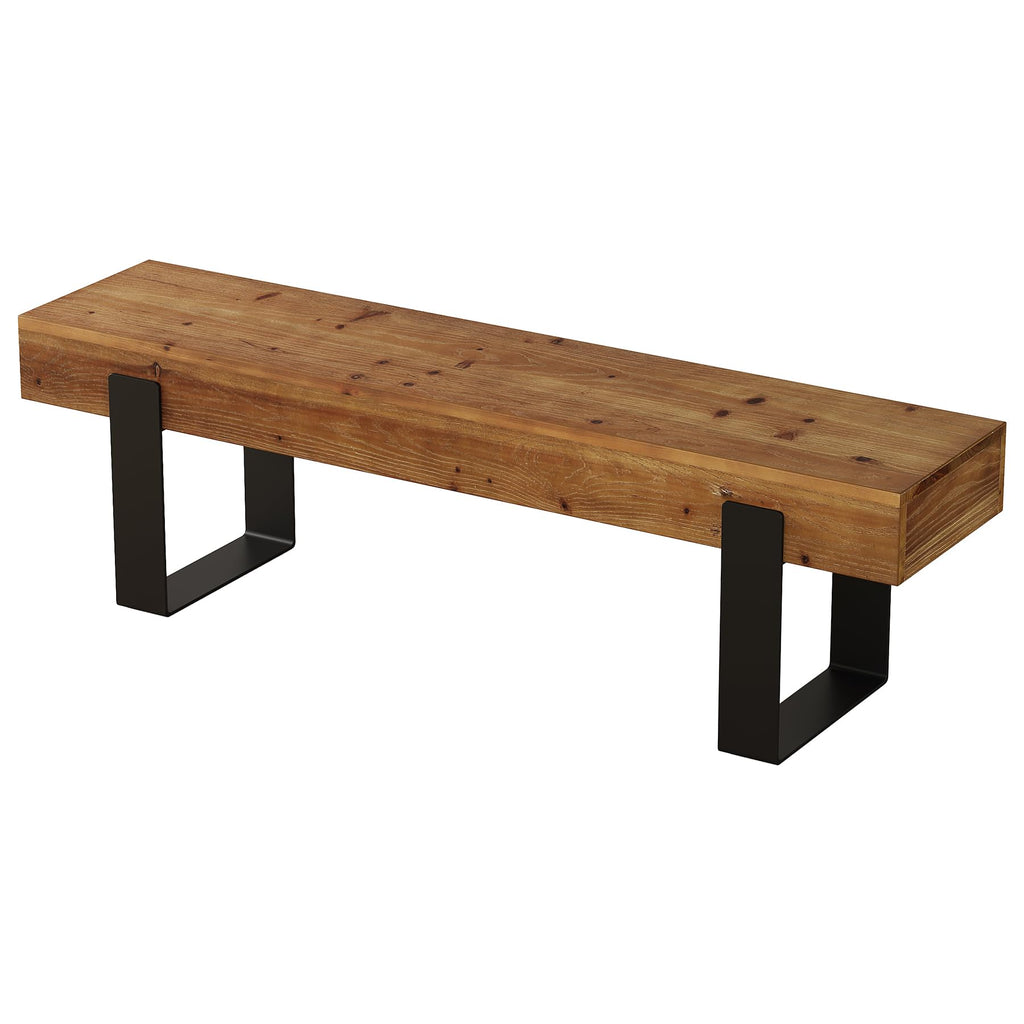 Solid Wooden Entryway Bench with Metal Legs H65300