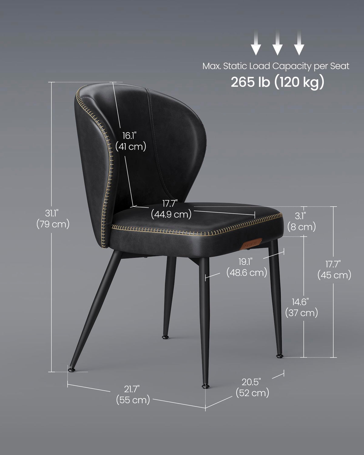 Upholstered Dining Chairs Set of 4 P4294