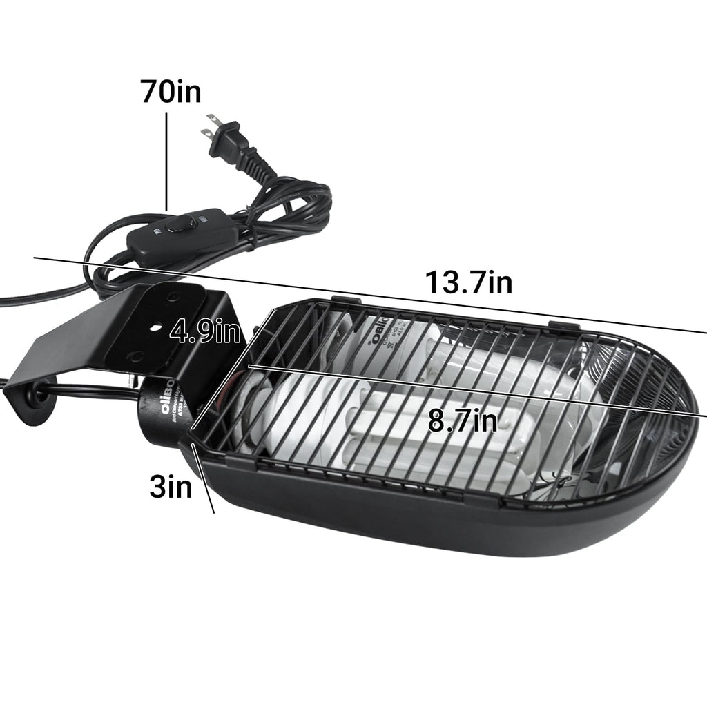 Bird Cage Light Fixture Combo Kit, 2.4% UVB UVA 20W Compact Fluorescent Bulb J454