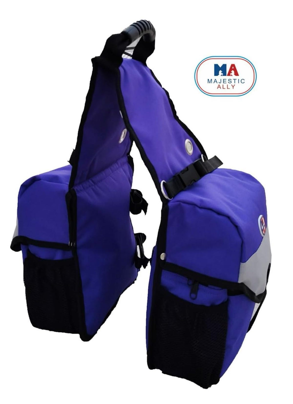 Nylon Insulated Leakproof Reflective Padded Purple Saddle Bag G456001