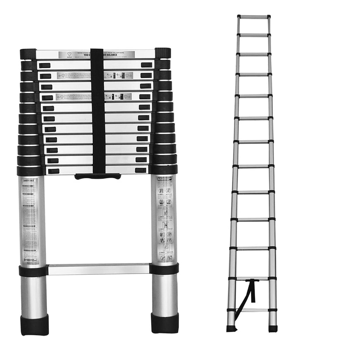 14.5FT Aluminum Telescoping Ladder 330LB Capacity C17652