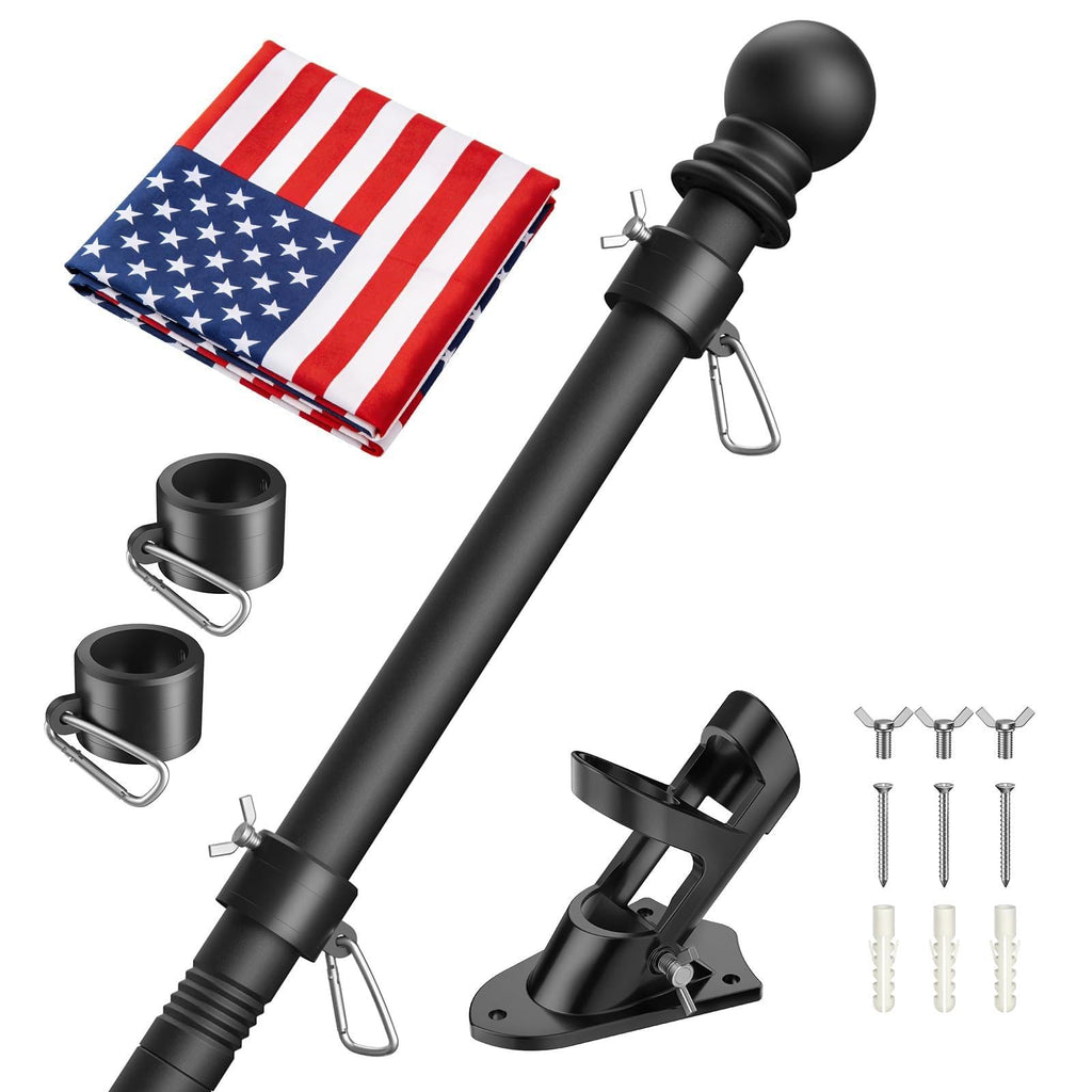 6FT Heavy Duty Tangle Free Steel Flag Pole Kit with 3x5 USA Flag X73061
