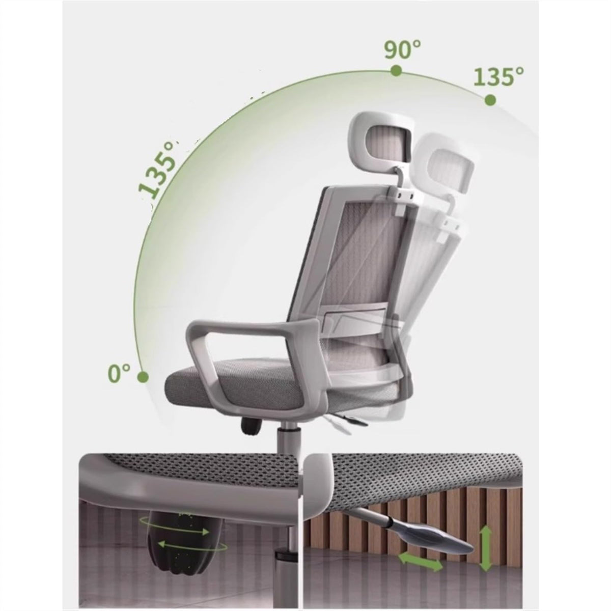 Ergonomic Mesh High Back Reclining Office Chair W124419