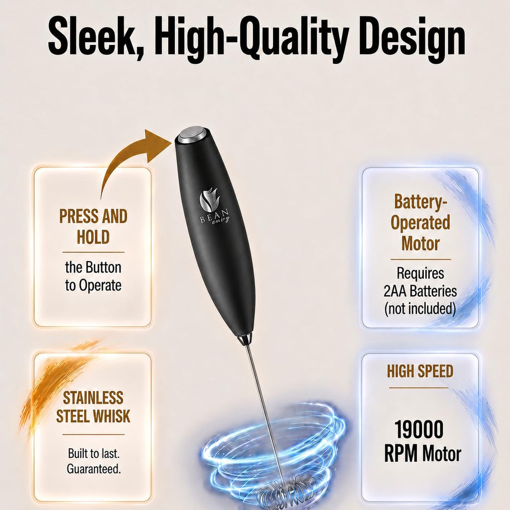 Black Handheld Milk Frother W1274