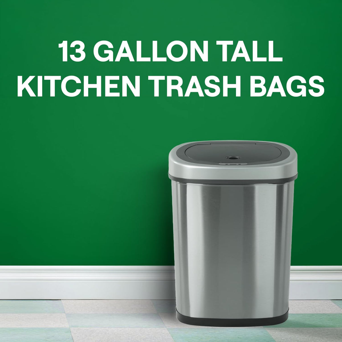 13 Gallon Drawstring Tall Kitchen Trash Bags C86175