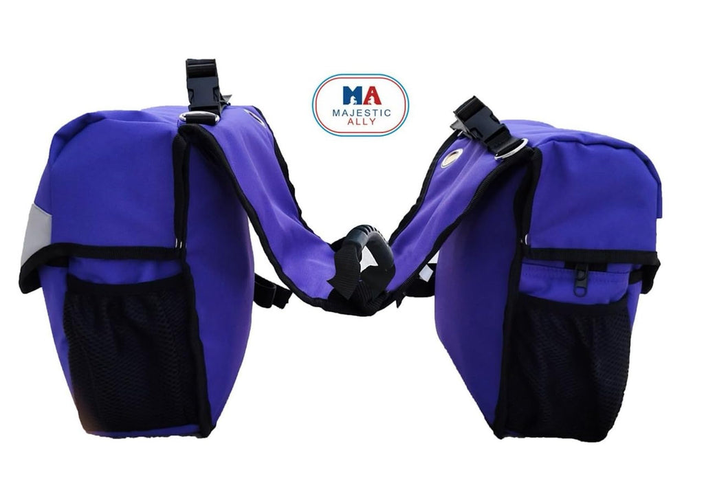 Nylon Insulated Leakproof Reflective Padded Purple Saddle Bag G456001