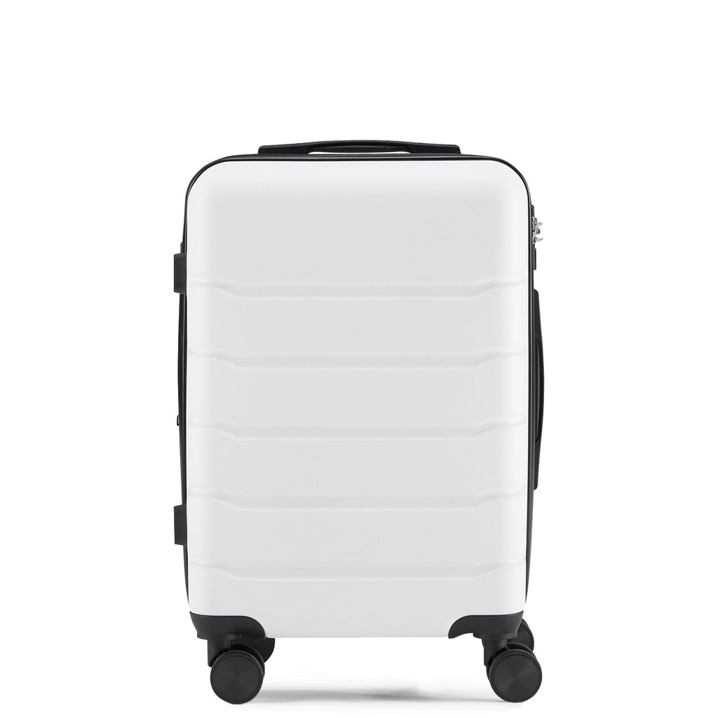 20 Inch White Expandable Hard Shell Carry-On Luggage O2805