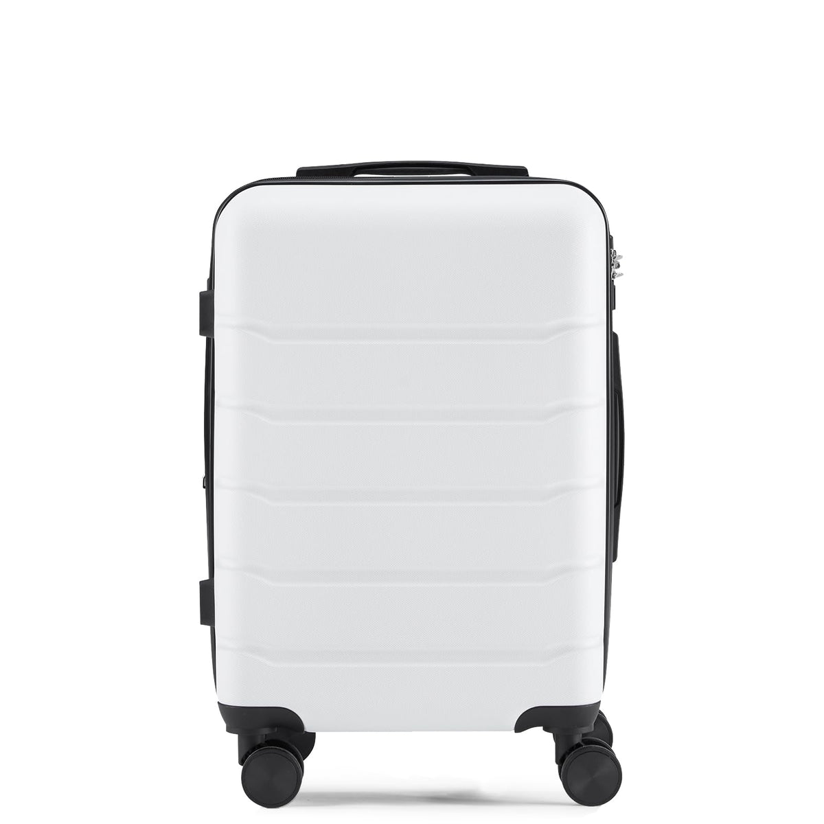 20 Inch White Expandable Hard Shell Carry-On Luggage O2805