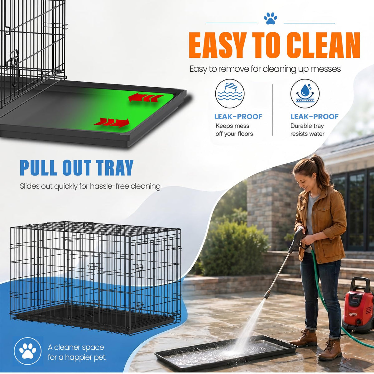 48 Inch Folding Metal Dog Crate M972520