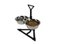 Double Feeder Corner High Stand with 2 x 1700 ml Stainless Steel Dishes Q626632