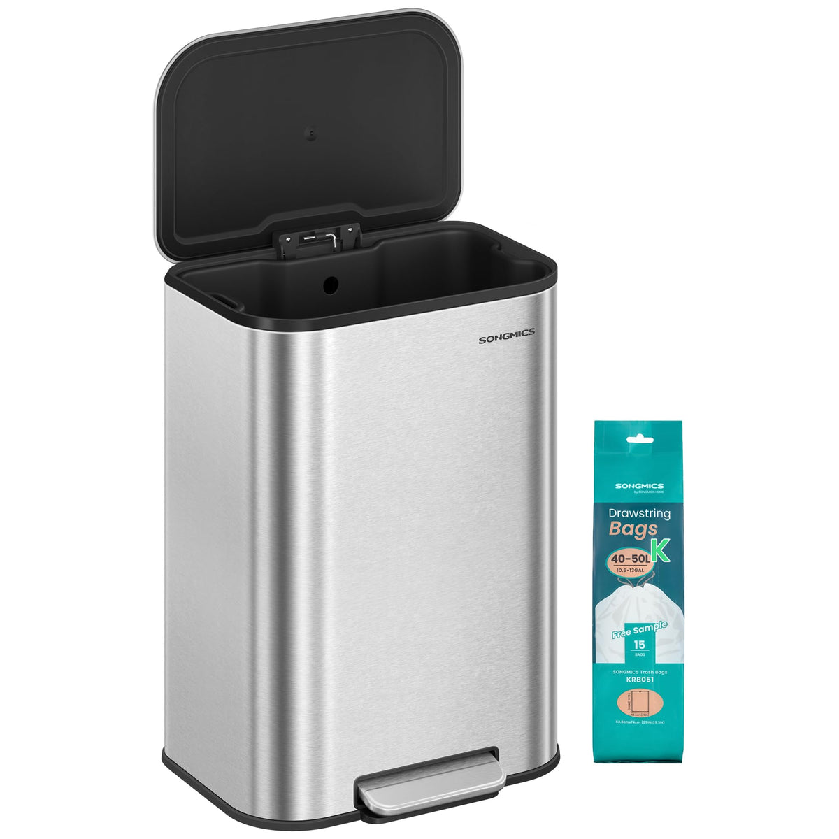 13 Gallon Stainless Steel Soft Close Trash Can U403