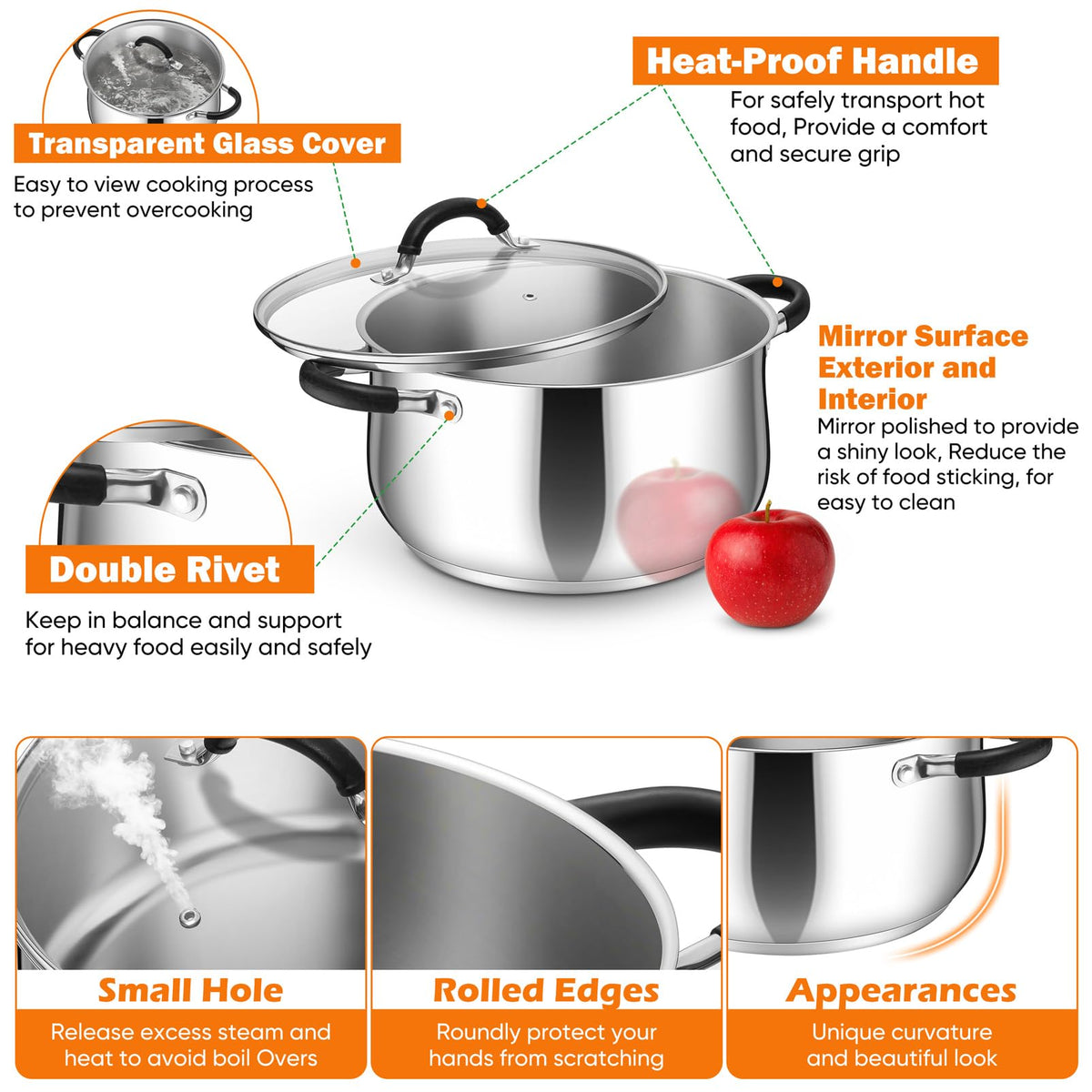 6 Quart Stainless Steel Stock Pot V676807