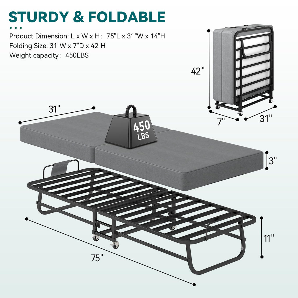 Folding Bed 75" x 31" V268974
