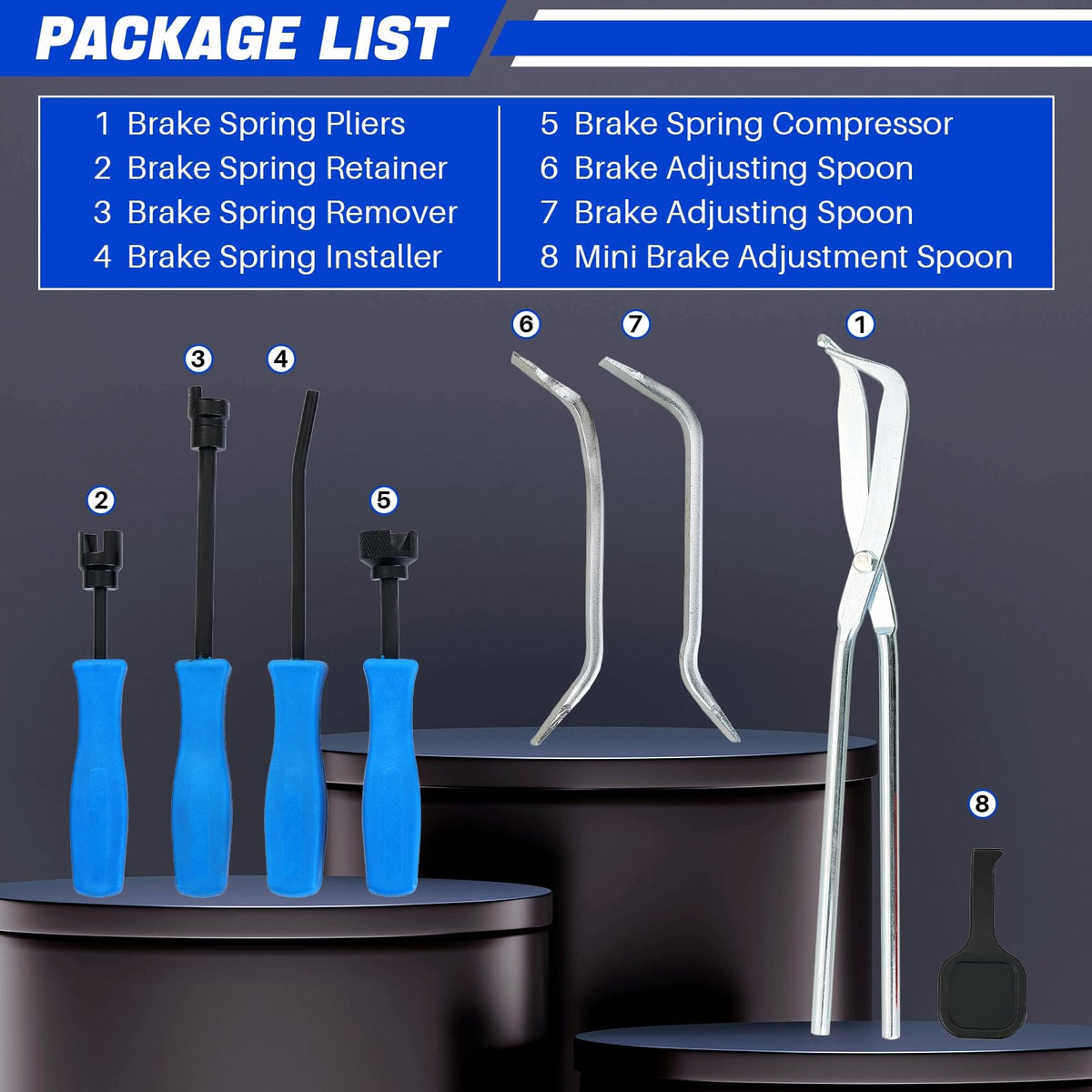 8 Pc Drum Brake Tool Kit Q382