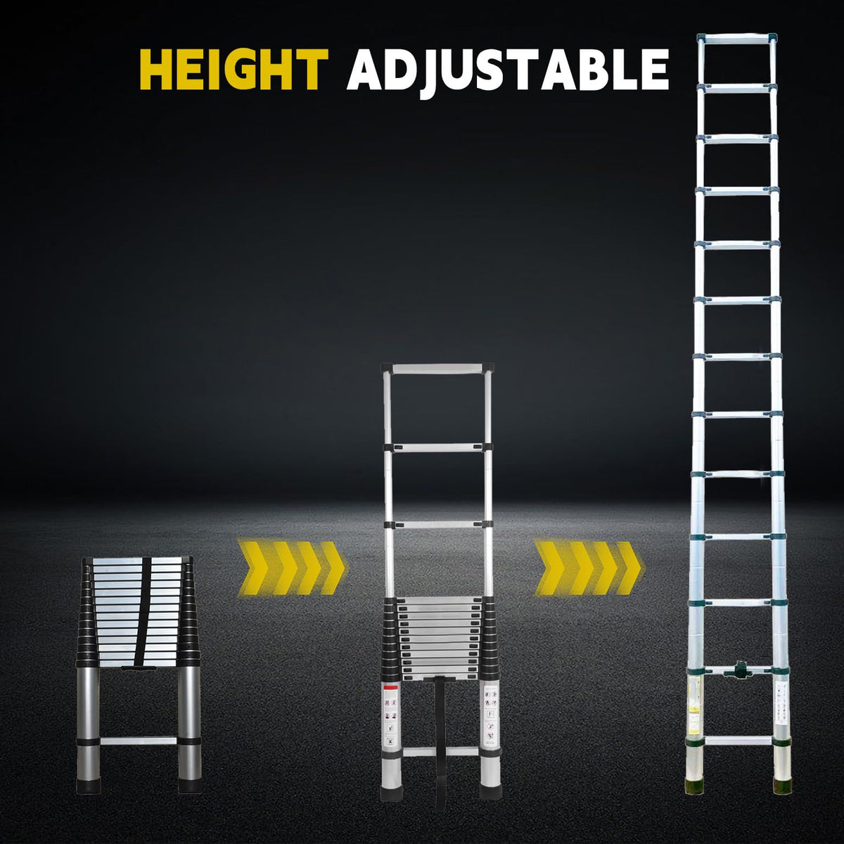 14.5FT Aluminum Telescoping Ladder 330LB Capacity C17652