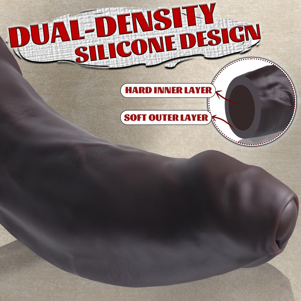 13 Inch Dual Density Silicone Dildo with Suction Cup L756