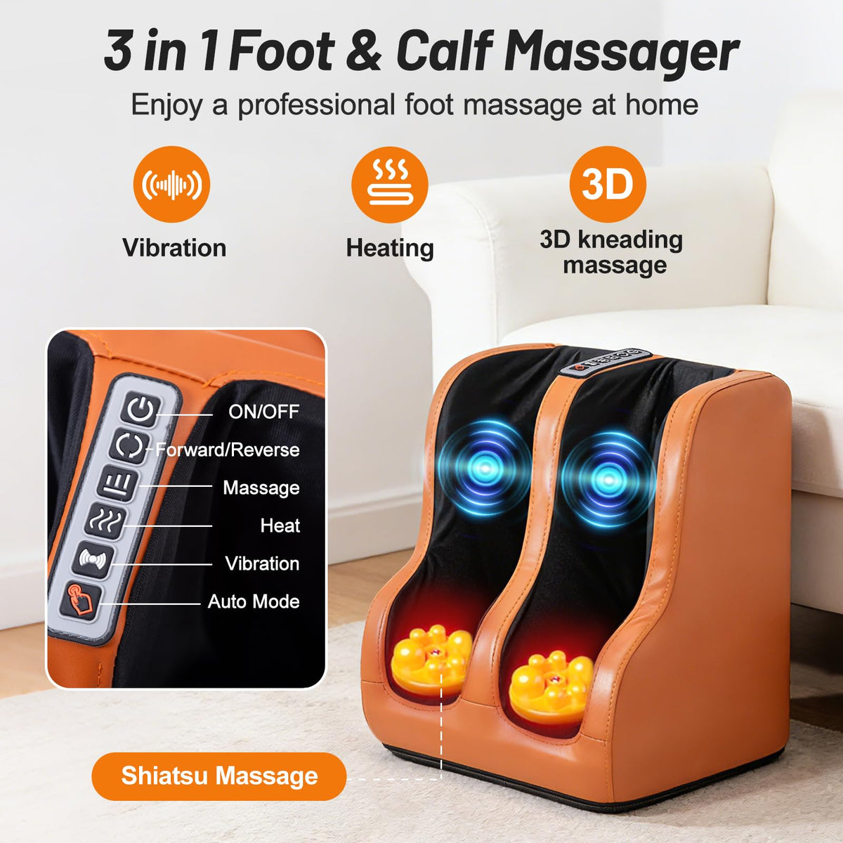 Full Body Massage Mat with Calf Vibration and Foot Massager W7686