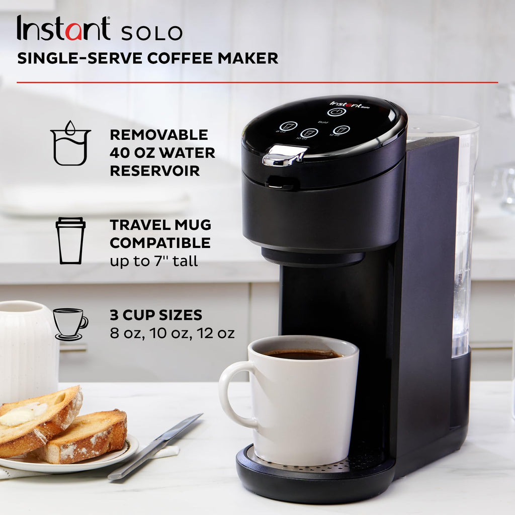 Single Serve K-Cup Pod Compatible Coffee Maker with 40oz Water Reservoir, Black X53945