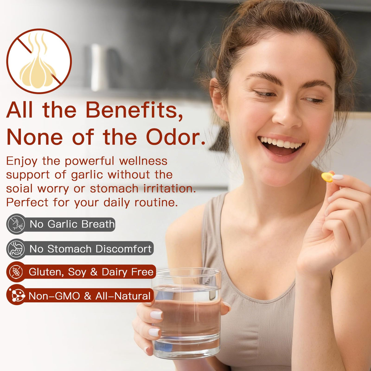 Odorless Organic Garlic Capsules 300 Softgels A691