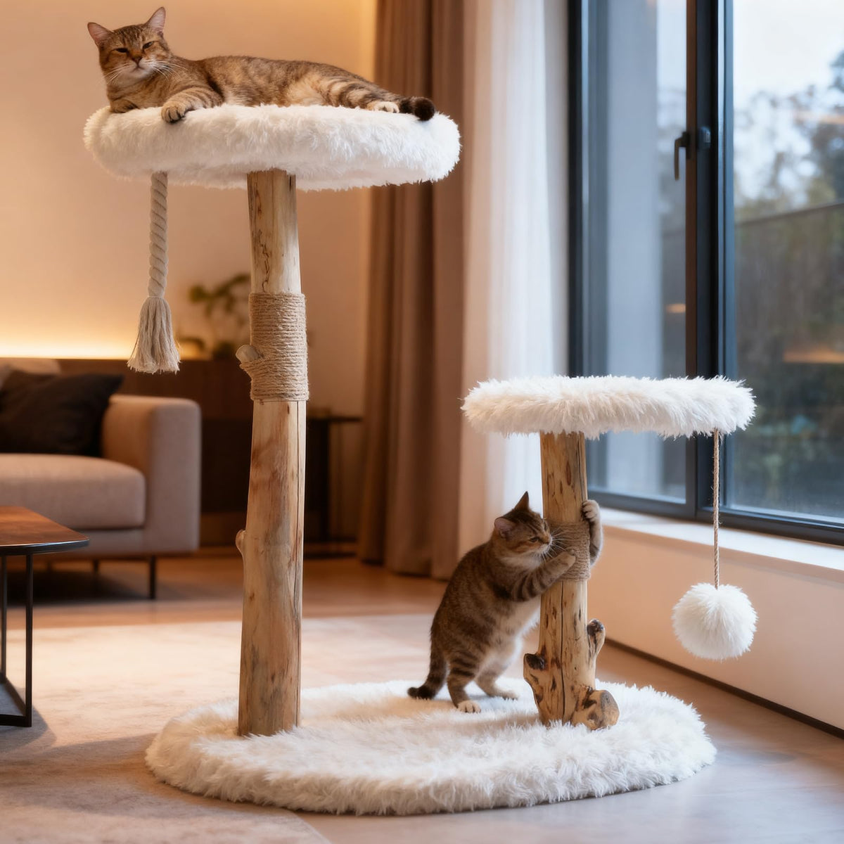 Modern Cat Tree Tower with Sisal Scratching Post K527