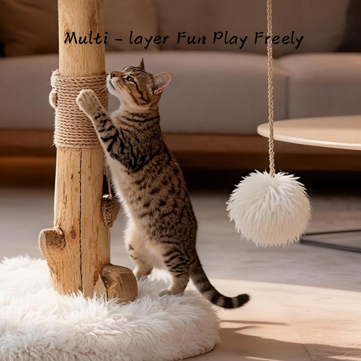 Modern Cat Tree Tower with Sisal Scratching Post K527
