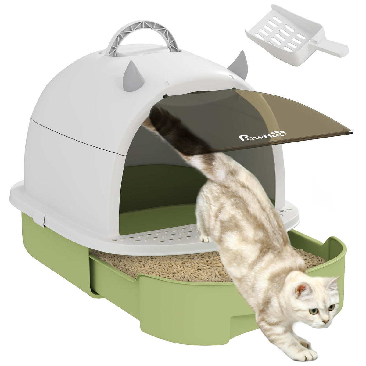 Covered Cat Litter Box with Lid and Scoop L311298