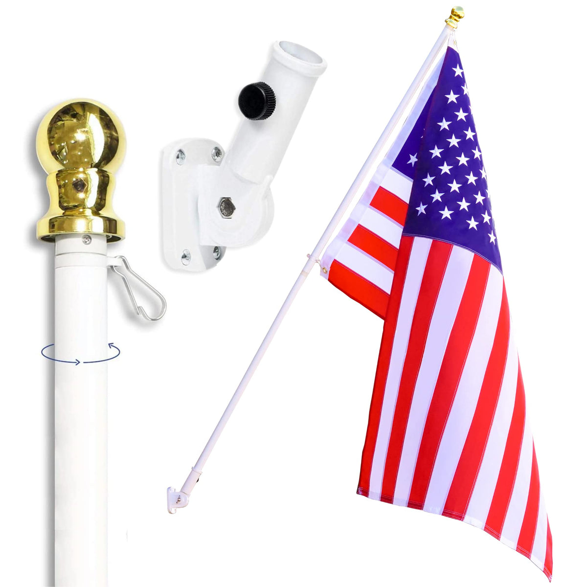 3x5' Flag Pole Kit with Flag and Mount P672