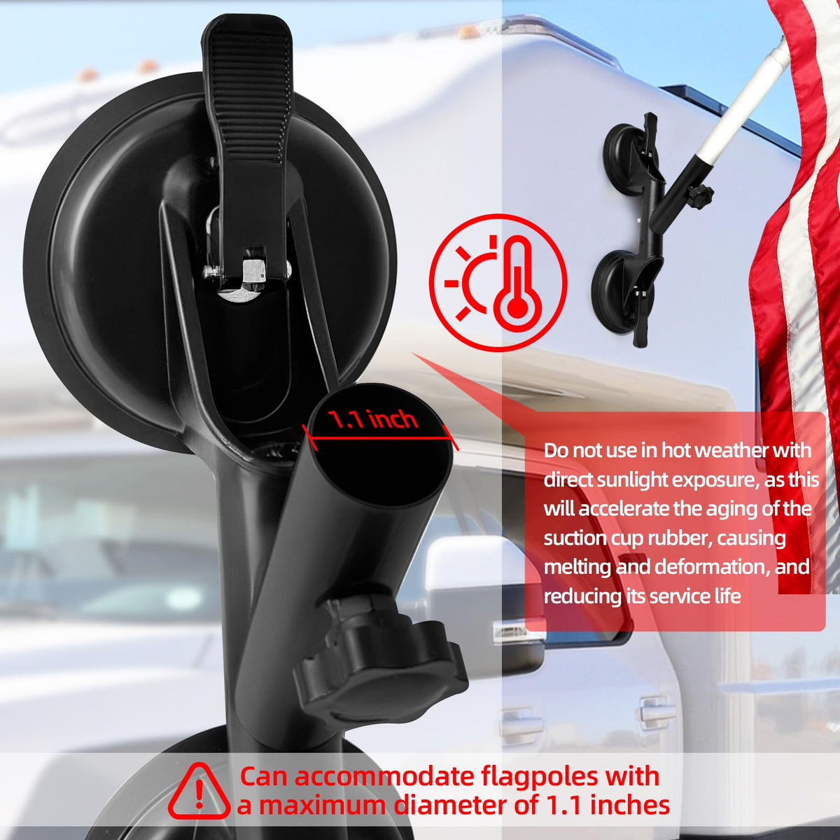 Suction Cup Flag Pole Mount Q35389