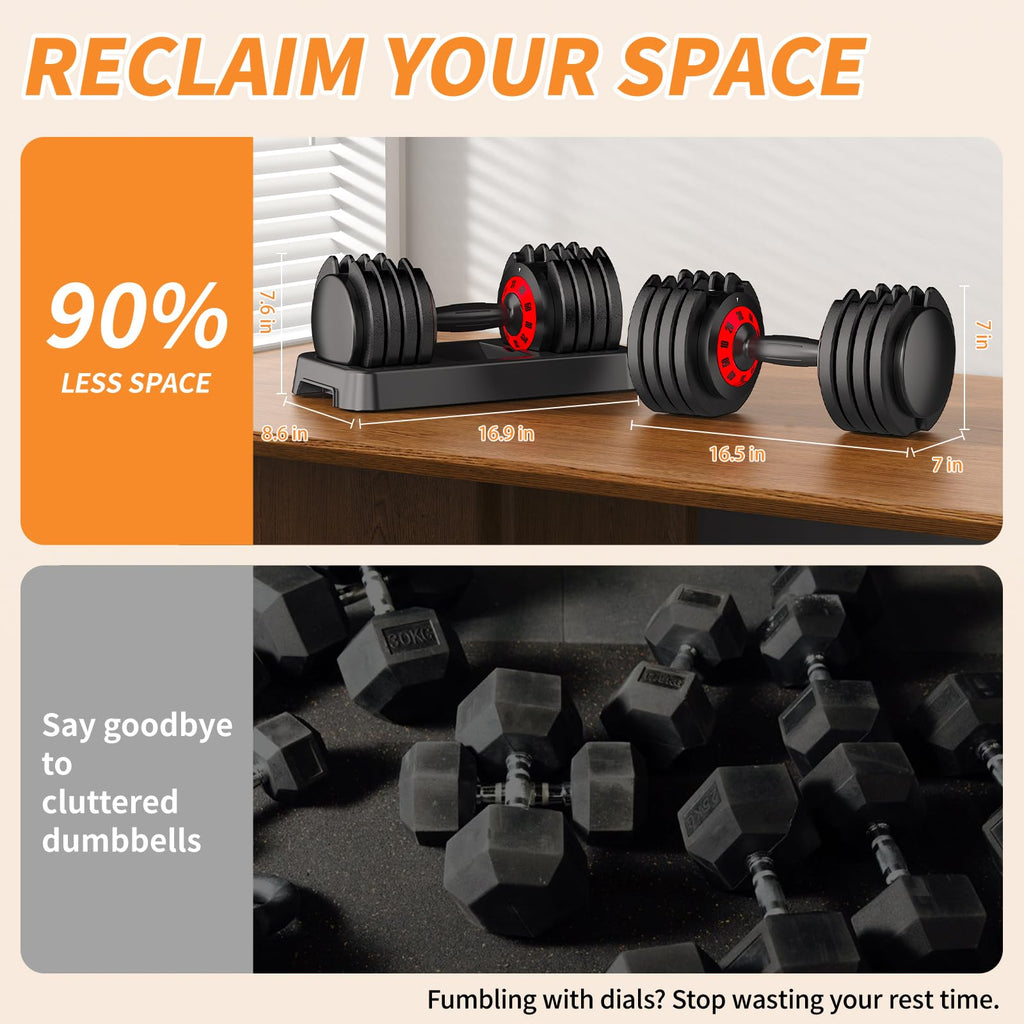 Adjustable Dumbbell Set of 2 with Storage Box D2550
