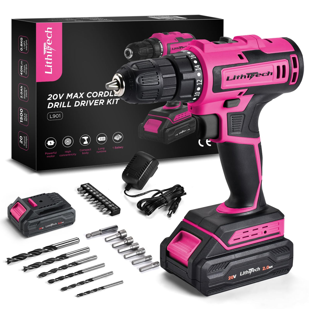 Pink Cordless Drill Set E114029