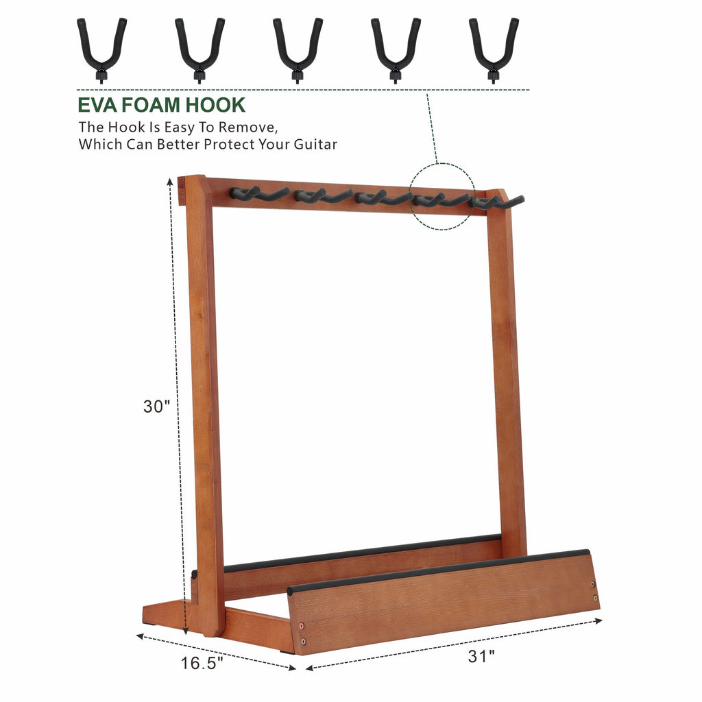 5 Holders Wooden Guitar Stand Floor Rack R7167