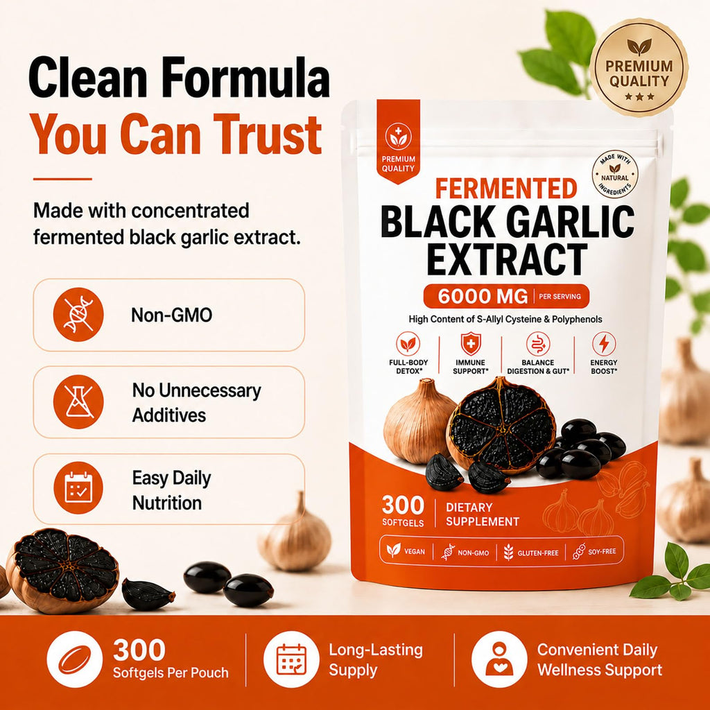 Black Garlic Extract Capsules, 300 Softgels U348977