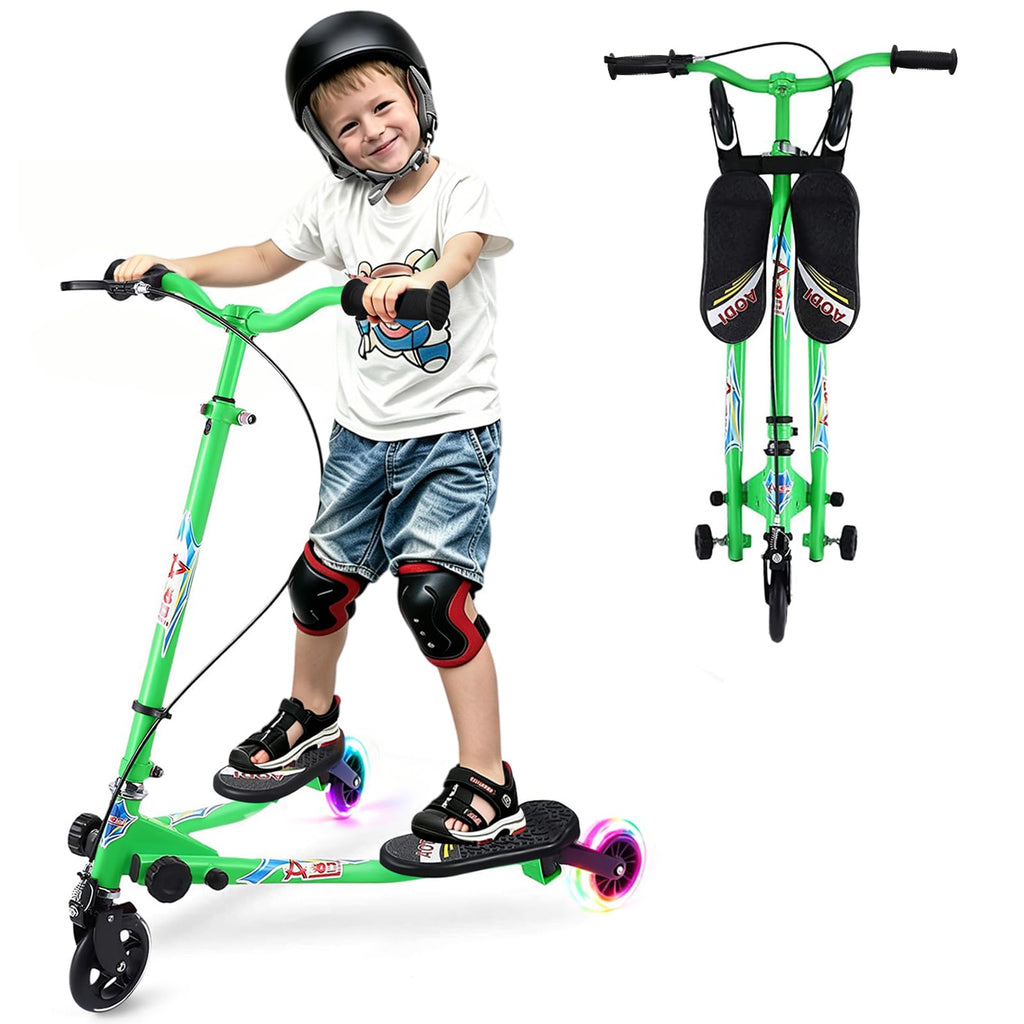 3 Wheels Foldable Swing Scooter with Adjustable Handlebar J750580