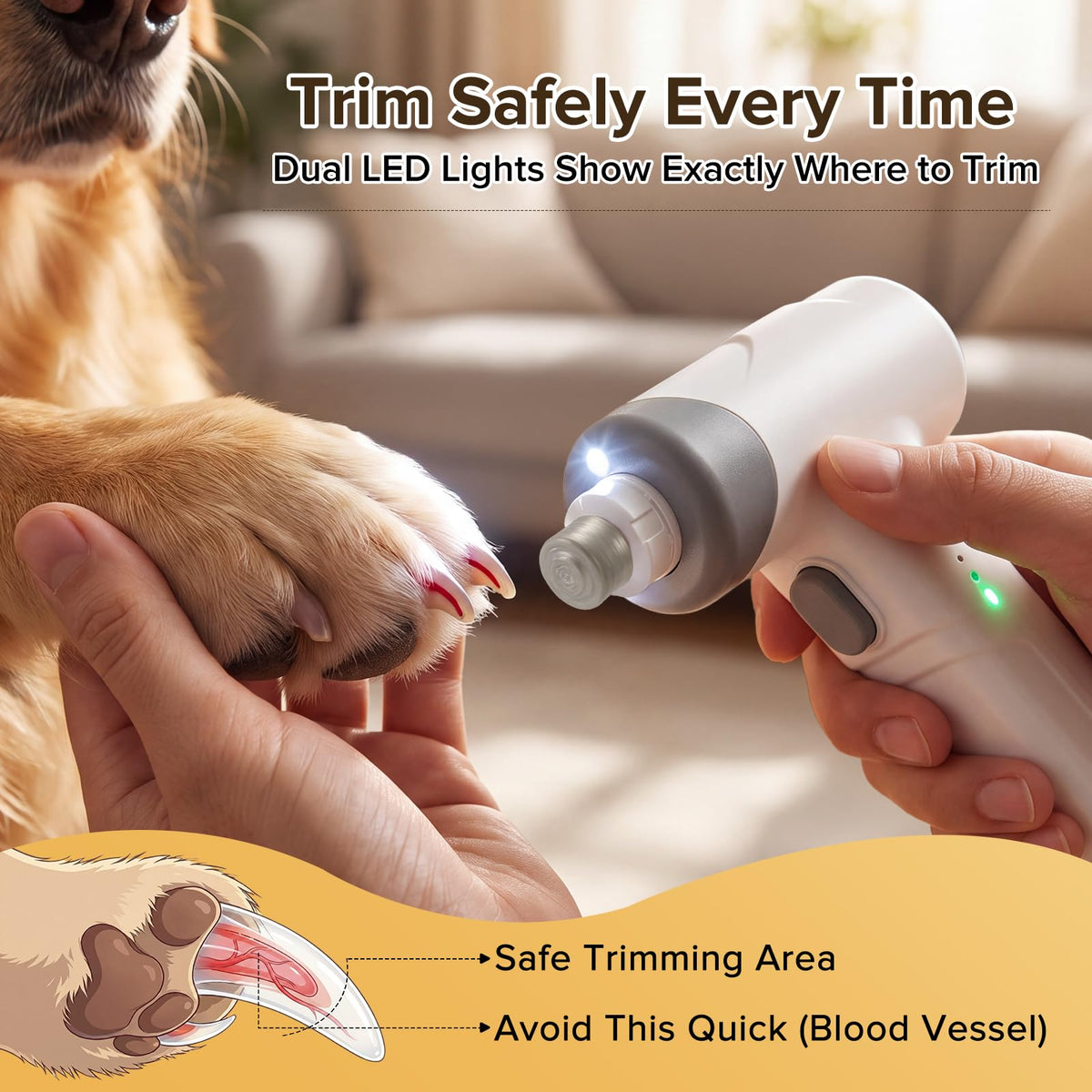 Quiet Electric Dog Nail Grinder with Guard R687