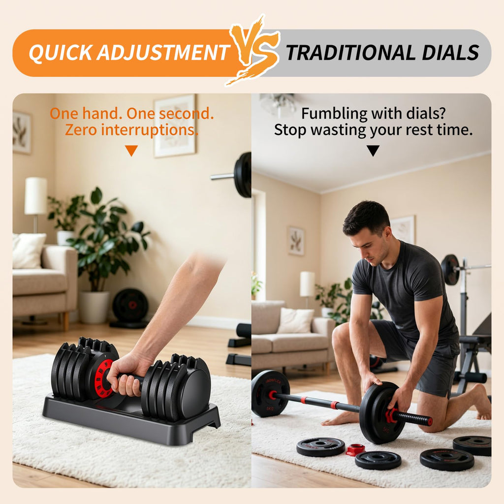 Adjustable Dumbbell Set of 2 with Storage Box D2550