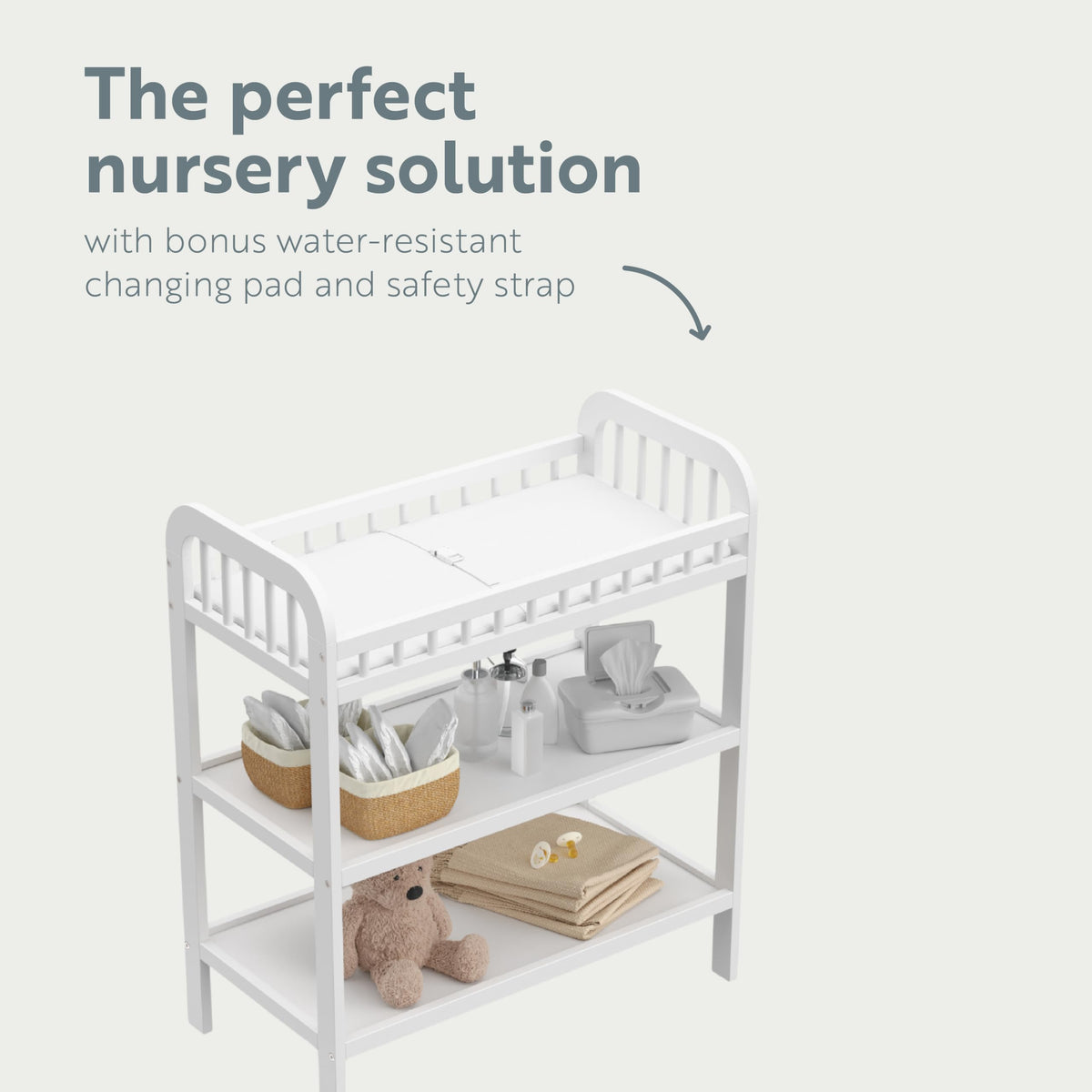 White Changing Table with Changing Pad F89285