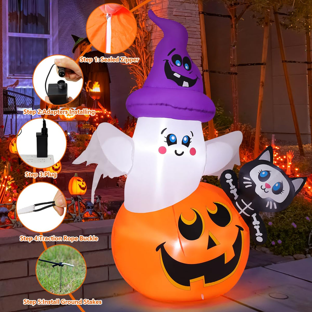 5 FT Halloween Inflatables with Built-in LEDs X3971